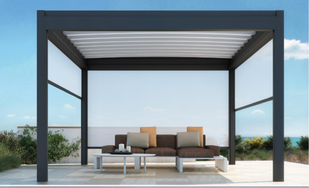 pergola shademax hambilux in esterno piscina